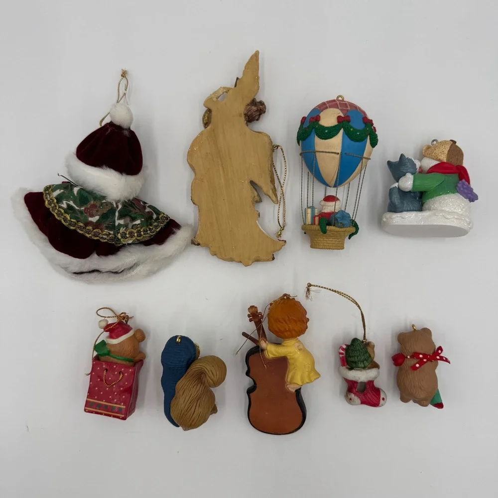 Vintage Christmas Ornaments Holiday Mixed Lot of 9 w/ Hallmark & Noma Tree Decor